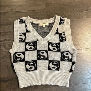 Black and Gray Yin Yang Sweater Vest